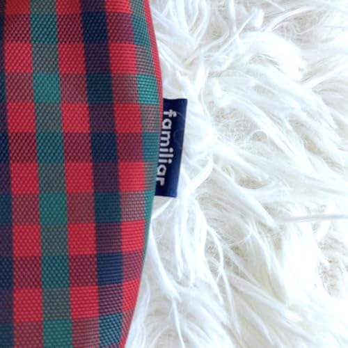 【新品 タグ付き】ファミリア　舟形ポシェット　赤チェック柄　XF　クマ　リンゴ タグ付き ファミリア 舟形ポシェット 赤チェック柄 XF クマ